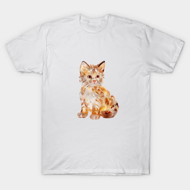 Cute Glass Cat Design T-Shirt by Cuteopia Gallery